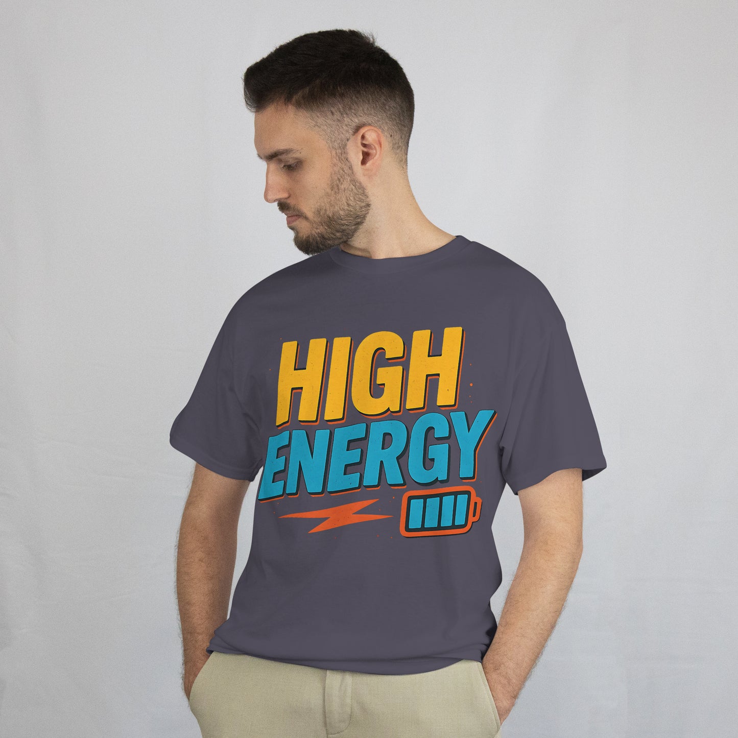 High Energy Hustle Battery Tee – Lit Streetwear Vibe Graphic Shirt