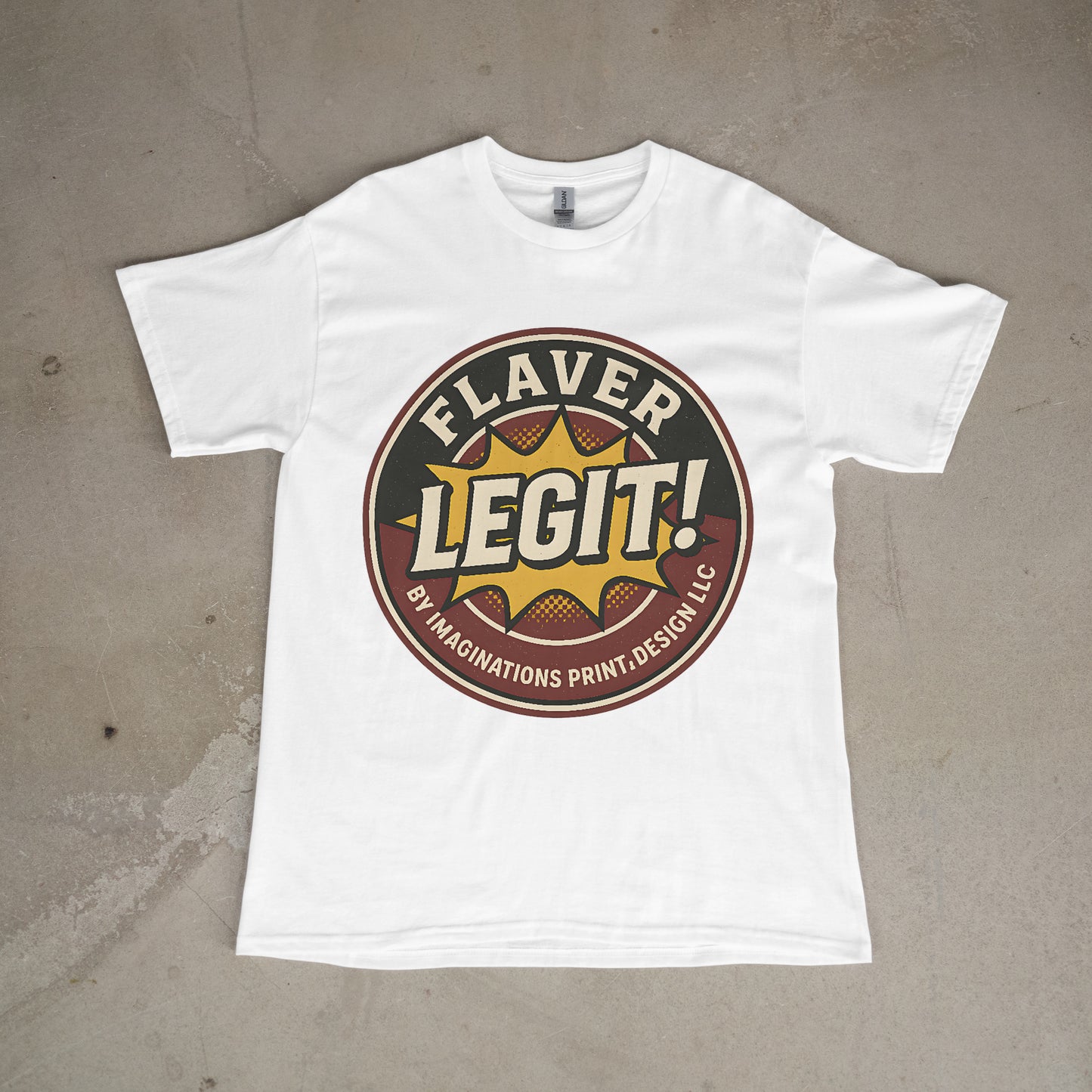 Flaver Legit T-Shirt – Funny Retro Graphic Tee | Unisex Black, White & Gray Shirt