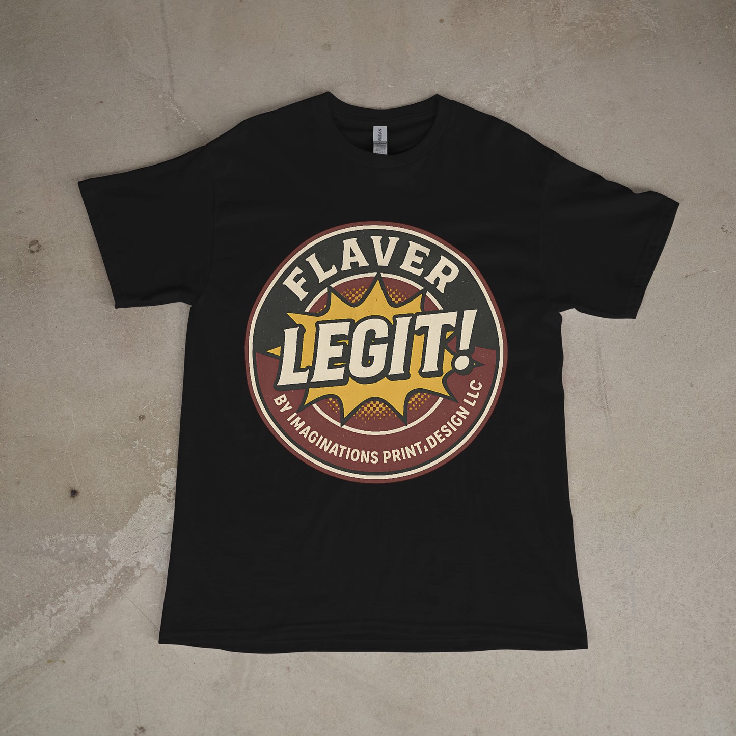 Flaver Legit T-Shirt – Funny Retro Graphic Tee | Unisex Black, White & Gray Shirt
