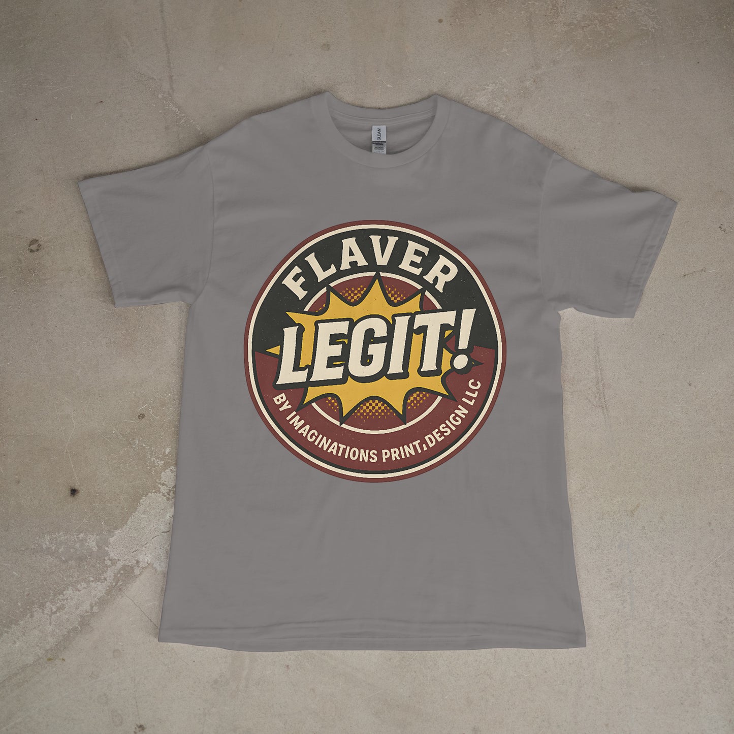 Flaver Legit T-Shirt – Funny Retro Graphic Tee | Unisex Black, White & Gray Shirt