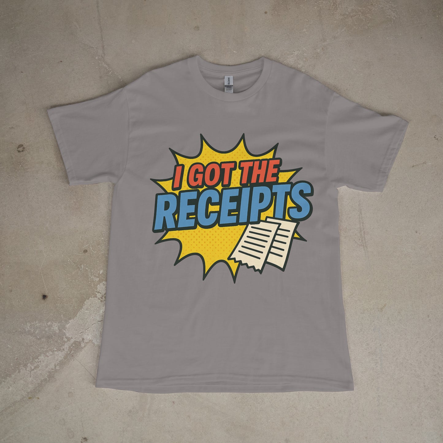 “I Got The Receipts” Graphic Tee – Bold Comic Pop Art Shirt | ImaginationsPD.com