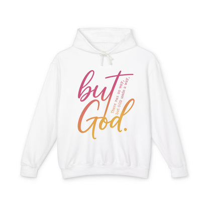 But God Unisex Lightweight Hooded Sweatshirt, Inspirational Apparel