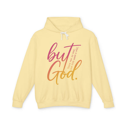 But God Unisex Lightweight Hooded Sweatshirt, Inspirational Apparel