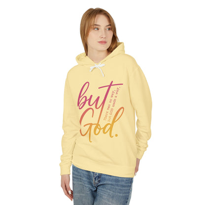 But God Unisex Lightweight Hooded Sweatshirt, Inspirational Apparel