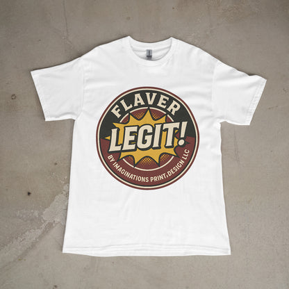 Flaver Legit T-Shirt – Funny Retro Graphic Tee | Unisex Black, White & Gray Shirt