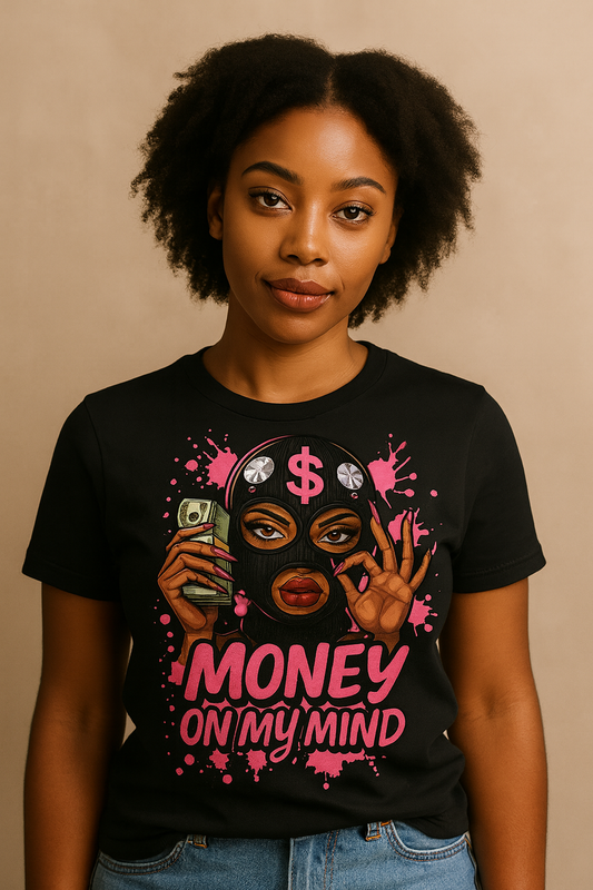 Money On My Mind Ski-Mask Drip Tee – Urban Money Mindset Graphic Shirt