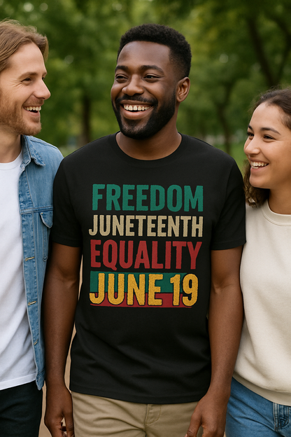 "Juneteenth Freedom & Equality Graphic Tee - Celebrate History and Heritage"