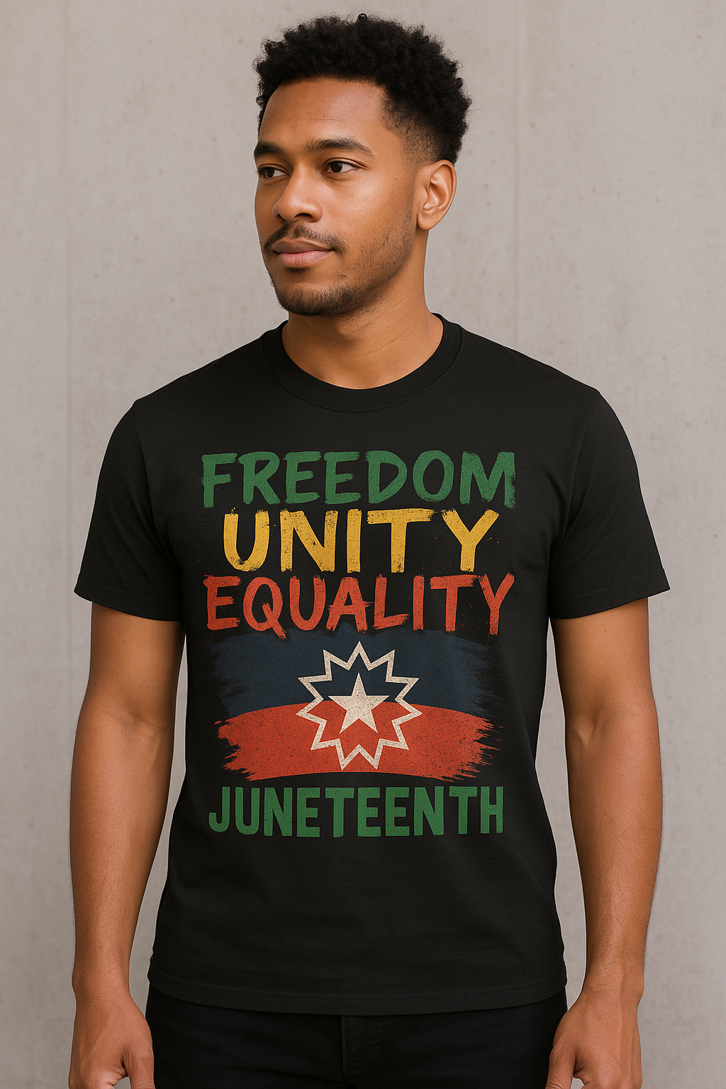 "Juneteenth Freedom, Unity, Equality Graphic Tee - Celebrate Juneteenth in Style"