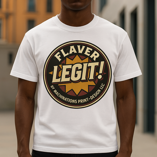 Flaver Legit T-Shirt – Funny Retro Graphic Tee | Unisex Black, White & Gray Shirt