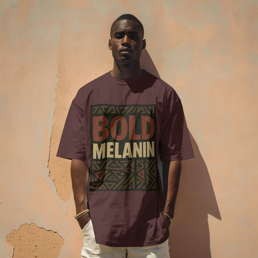 BOLD MELANIN Oversized Graphic Tee | Cultural Statement Shirt for Men & Women