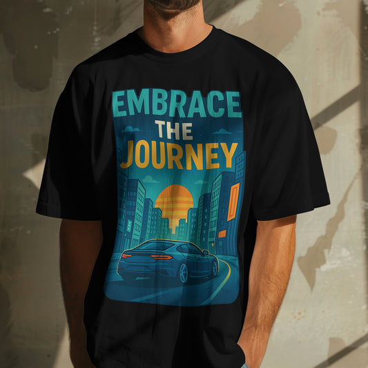"Embrace the Journey - Urban Sunset Graphic Tee"