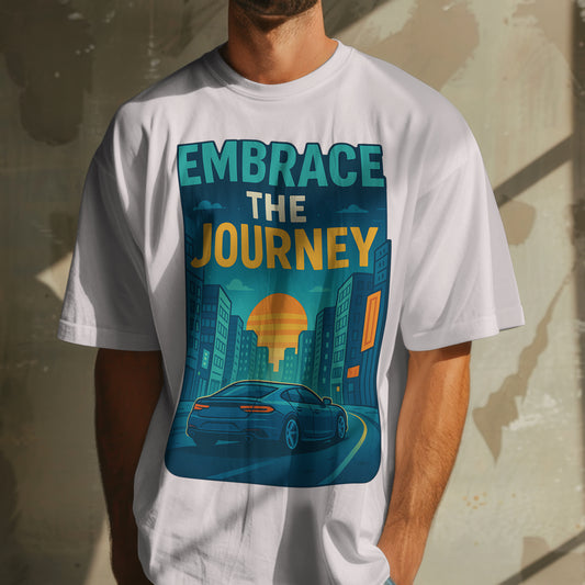 "Embrace the Journey - Urban Sunset Graphic Tee"