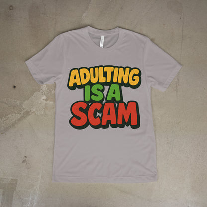 Adulting Is a Scam T-Shirt – Funny Graffiti Streetwear Tee