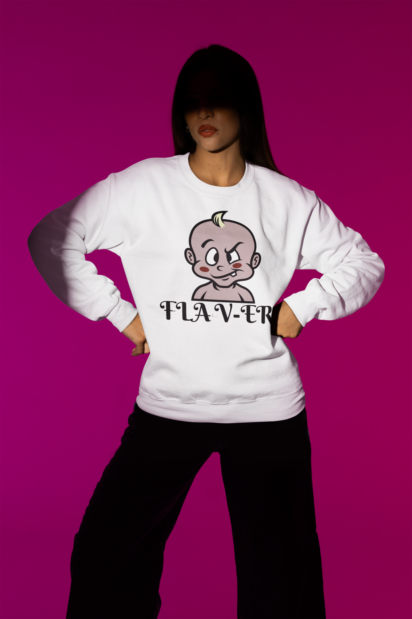 Women's "FLA-V-ER - BABY" CUSTOM  GRAPHIC Sweatshirt