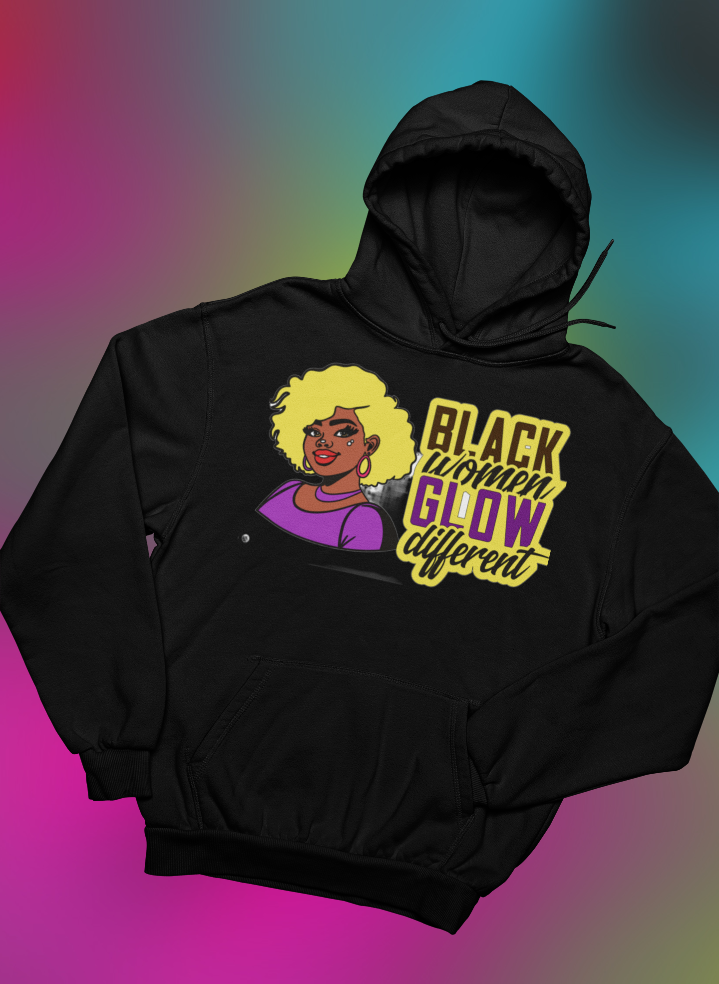 Women's "BLACK GLOW" CUSTOM GRAPHIC TEE