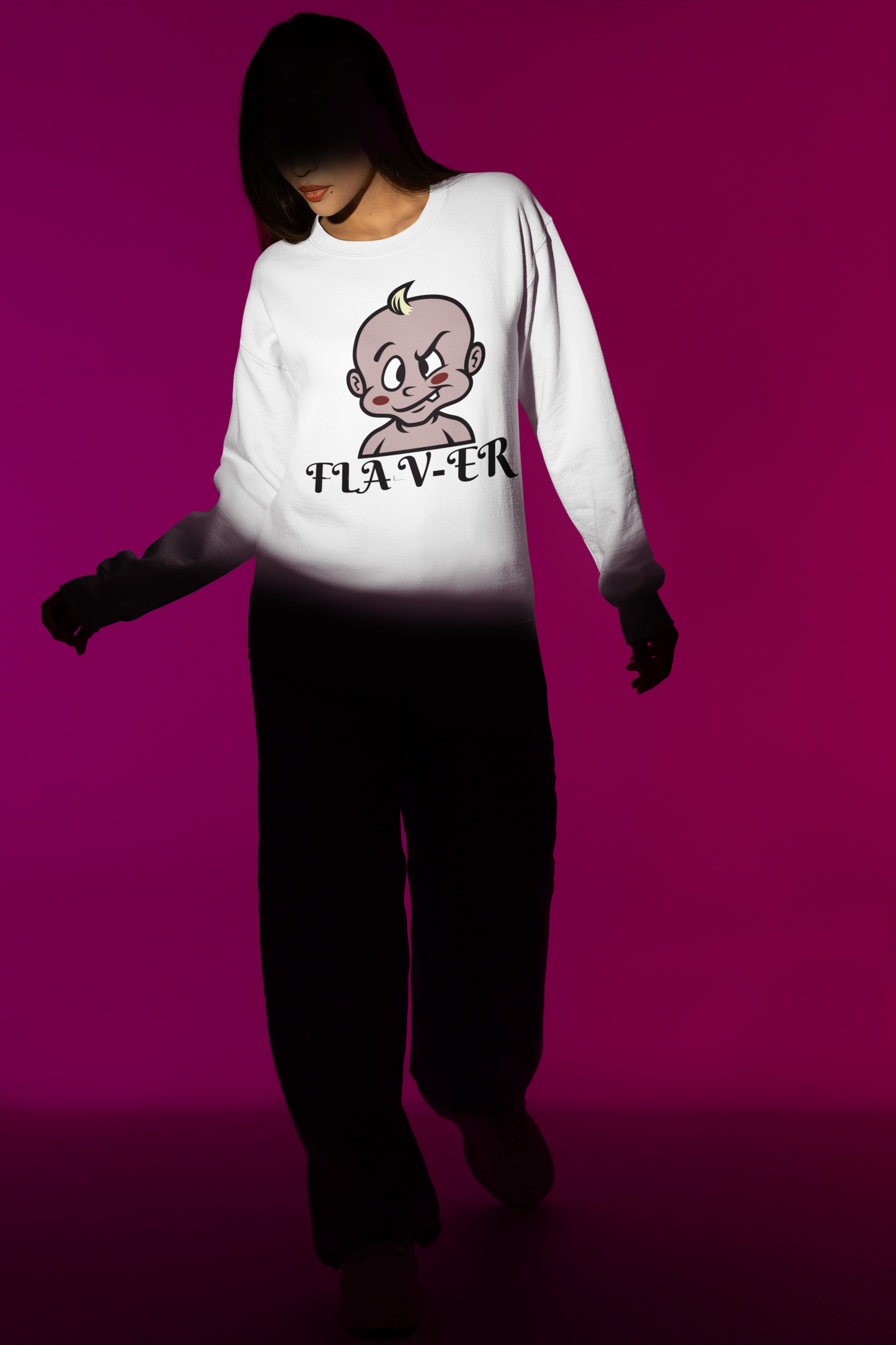 Women's "FLA-V-ER - BABY" CUSTOM  GRAPHIC Sweatshirt