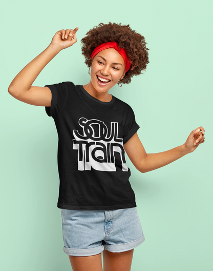 Women's "SoulTrain" 90' Tee in Red or Black Custom Graphic Tee