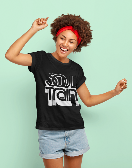 Women's "SoulTrain" 90' Tee Red/Black Custom Graphic Tee