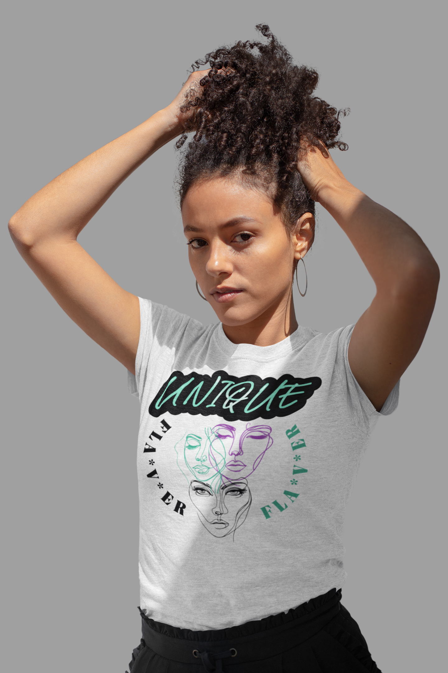 Women's "UNIIQUE FLAVER"  GRAPHIC Designed Tee UNISEX